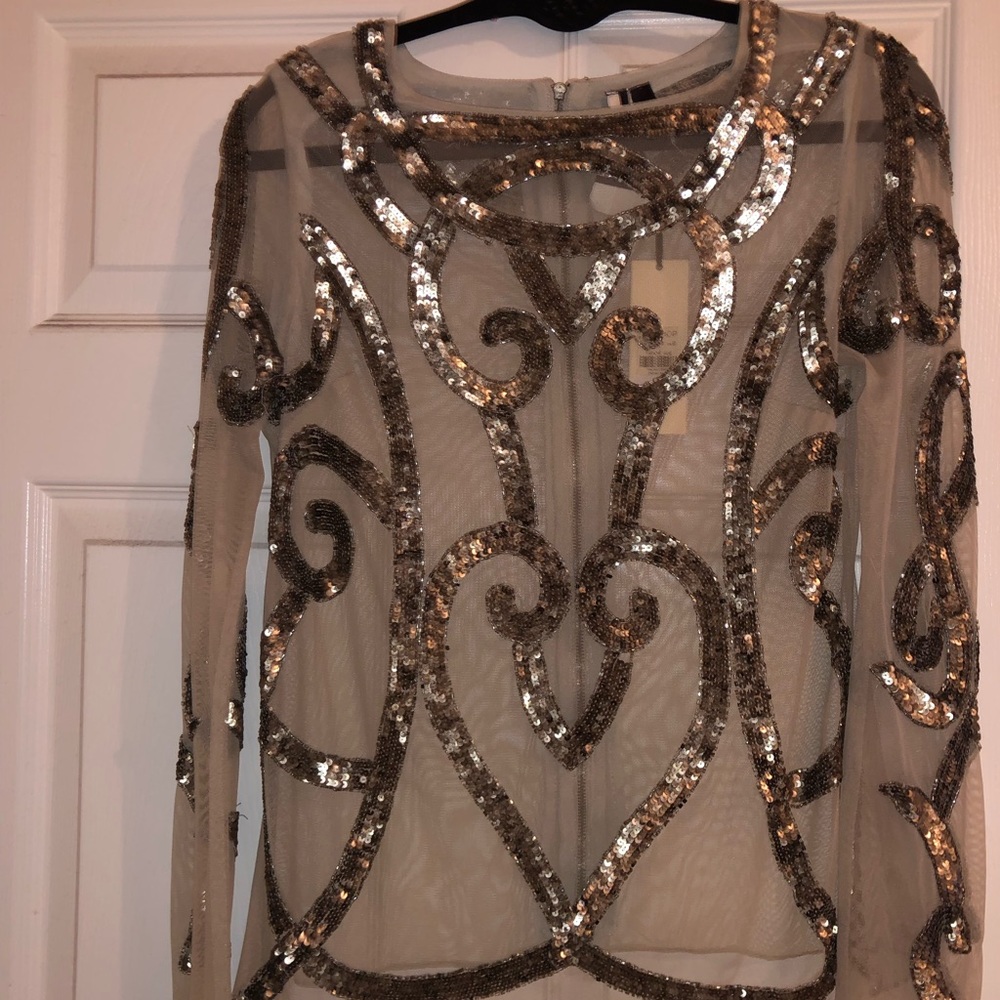 See thru sequins top